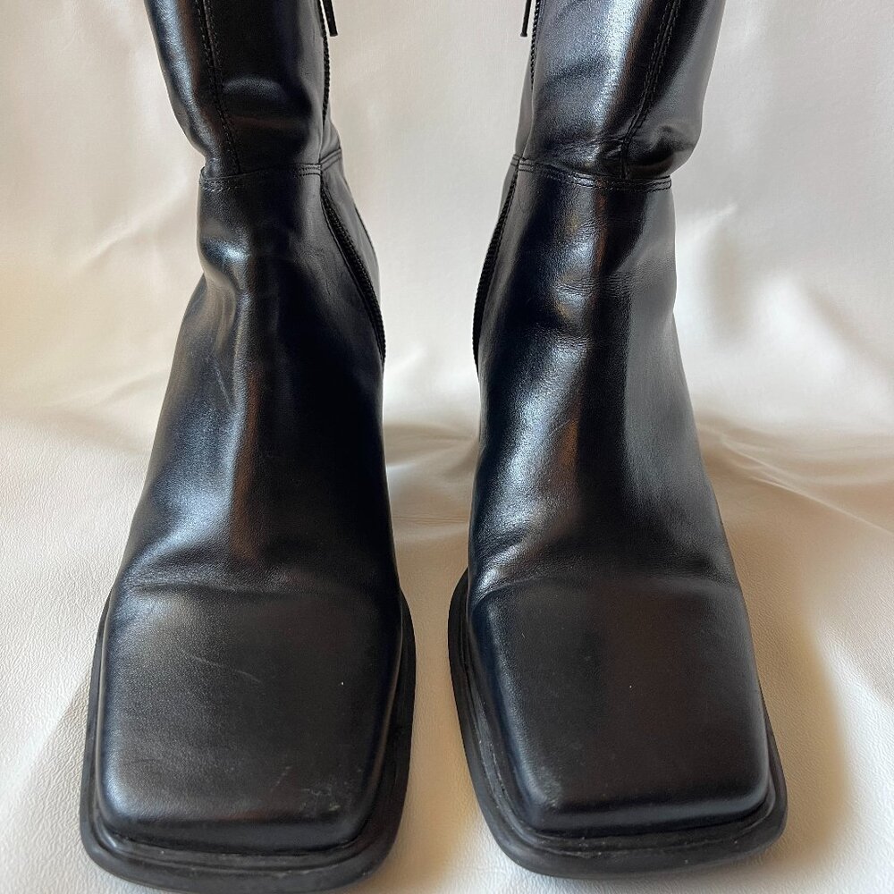 Black Leather Ankle Boots